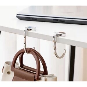 Portable Round Acrylic Table Hook Crystal Folding Bag Hanger Desk Purse Holder